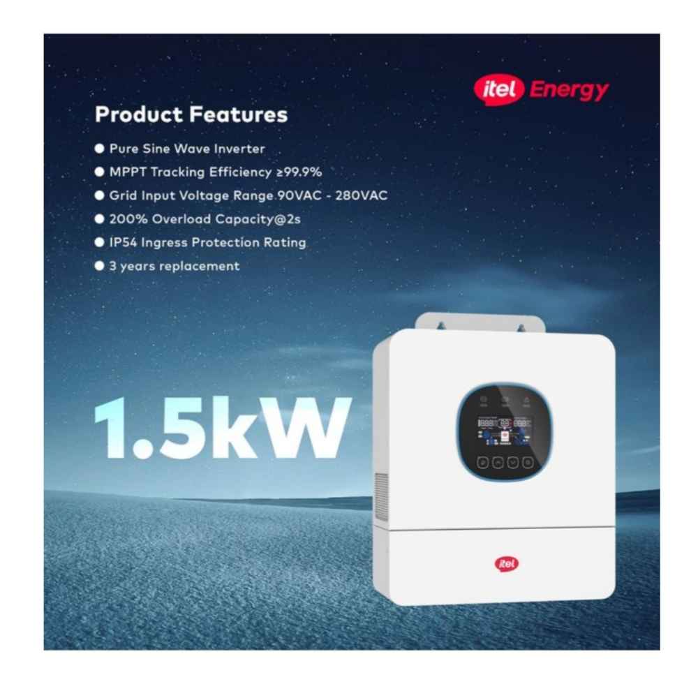 Itel 1.5kw Hybrid inverter system image - mobimarket