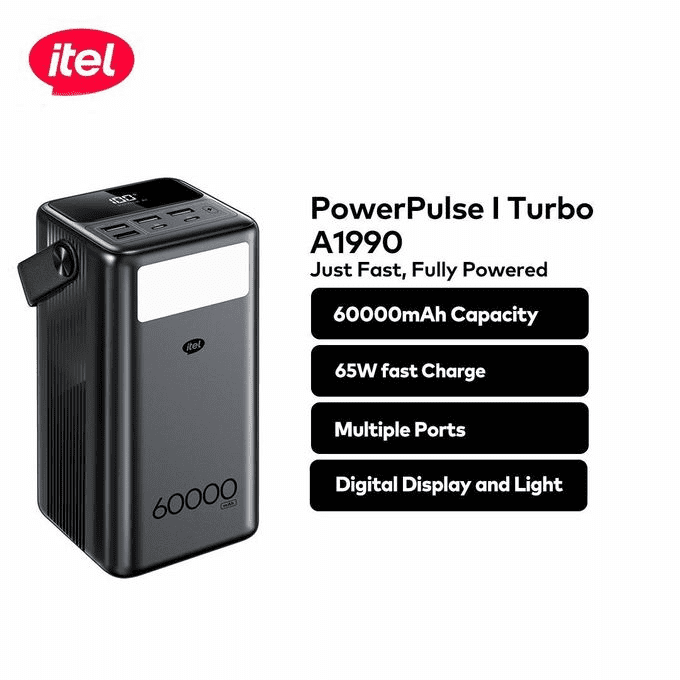 Itel 60000mah 65w power bank image - Mobi market